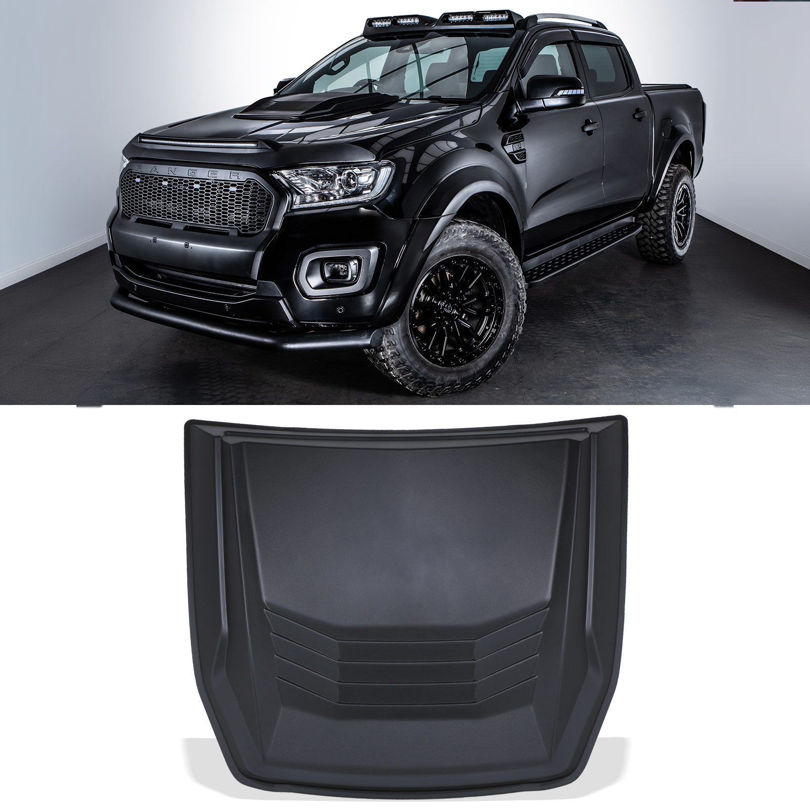 Ford Ranger Bonnet Scoop - Matt Black (2012-2023) 1 Ford Ranger Bonnet Scoop - Matt Black (2012-2023)