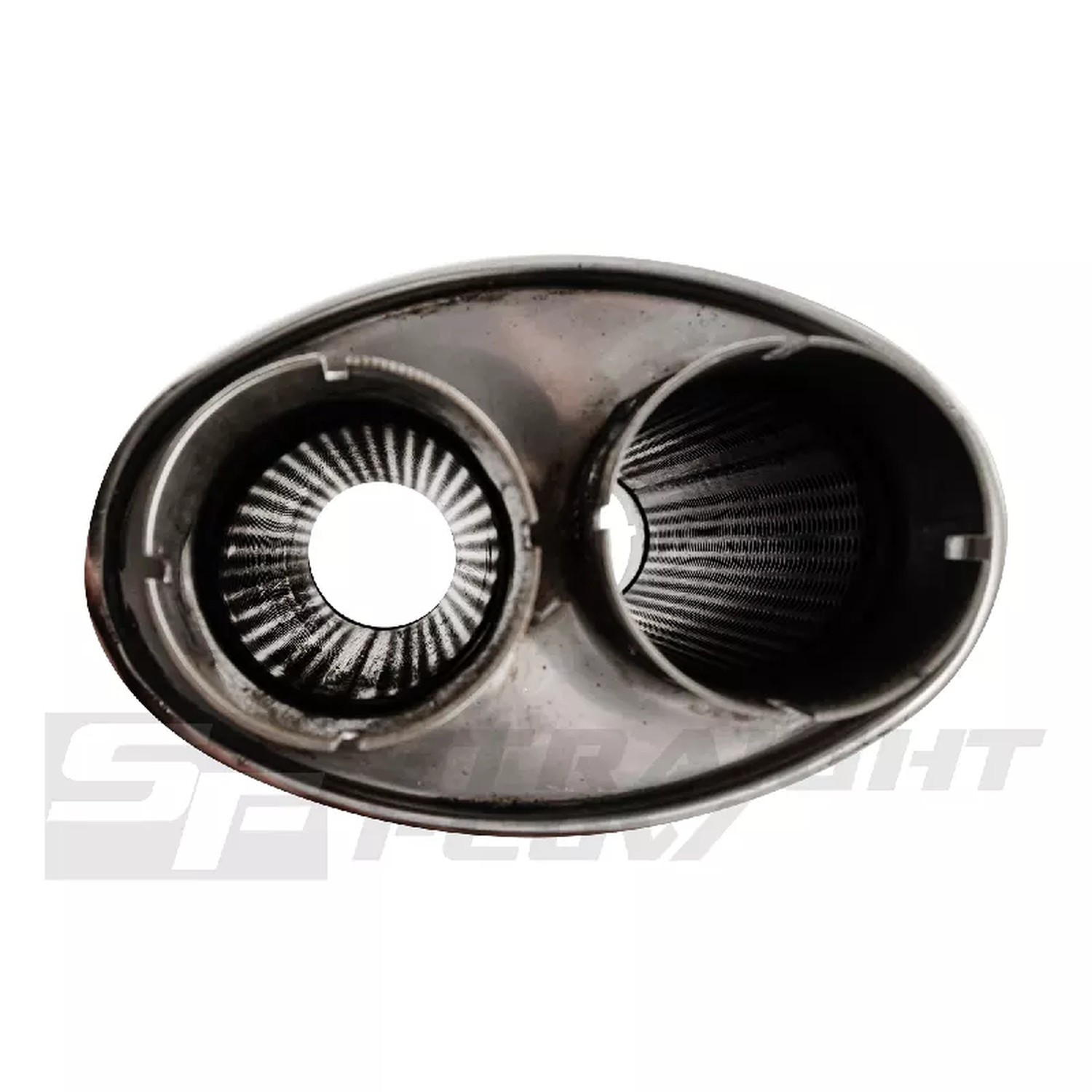 Straightflow Muffler Oval 2X2 115/185mm L-420mm D-51 SS 3 Straightflow Muffler Oval 2X2 115/185mm L-420mm D-51 SS - Image 3