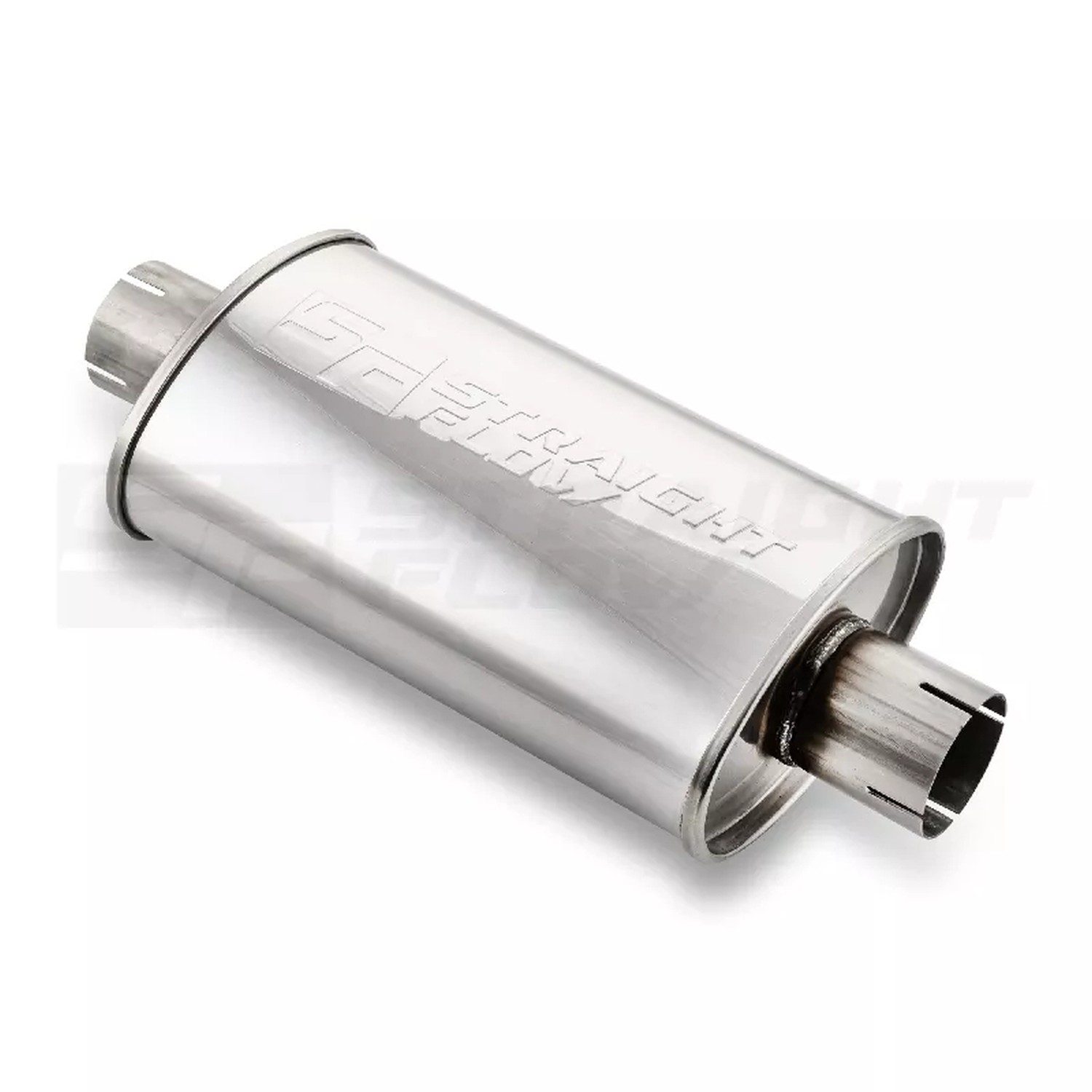 Straightflow Muffler Oval C/C 115/185 L-320mm D-63 SS 2 Straightflow Muffler Oval C/C 115/185 L-320mm D-63 SS - Image 2