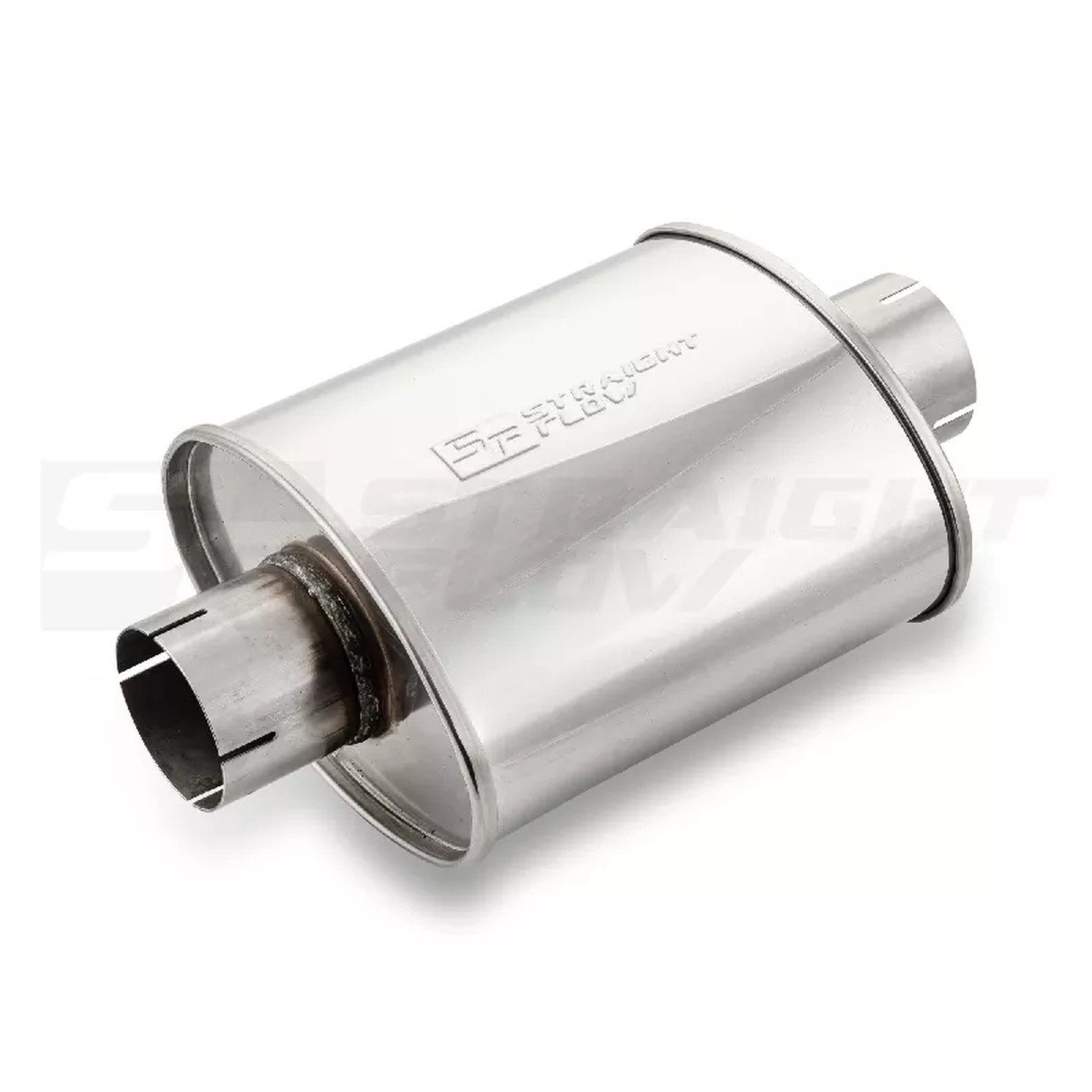 Straightflow Muffler Oval C/C 140/220mm L-250mm D-76 SS 2 Straightflow Muffler Oval C/C 140/220mm L-250mm D-76 SS - Image 2