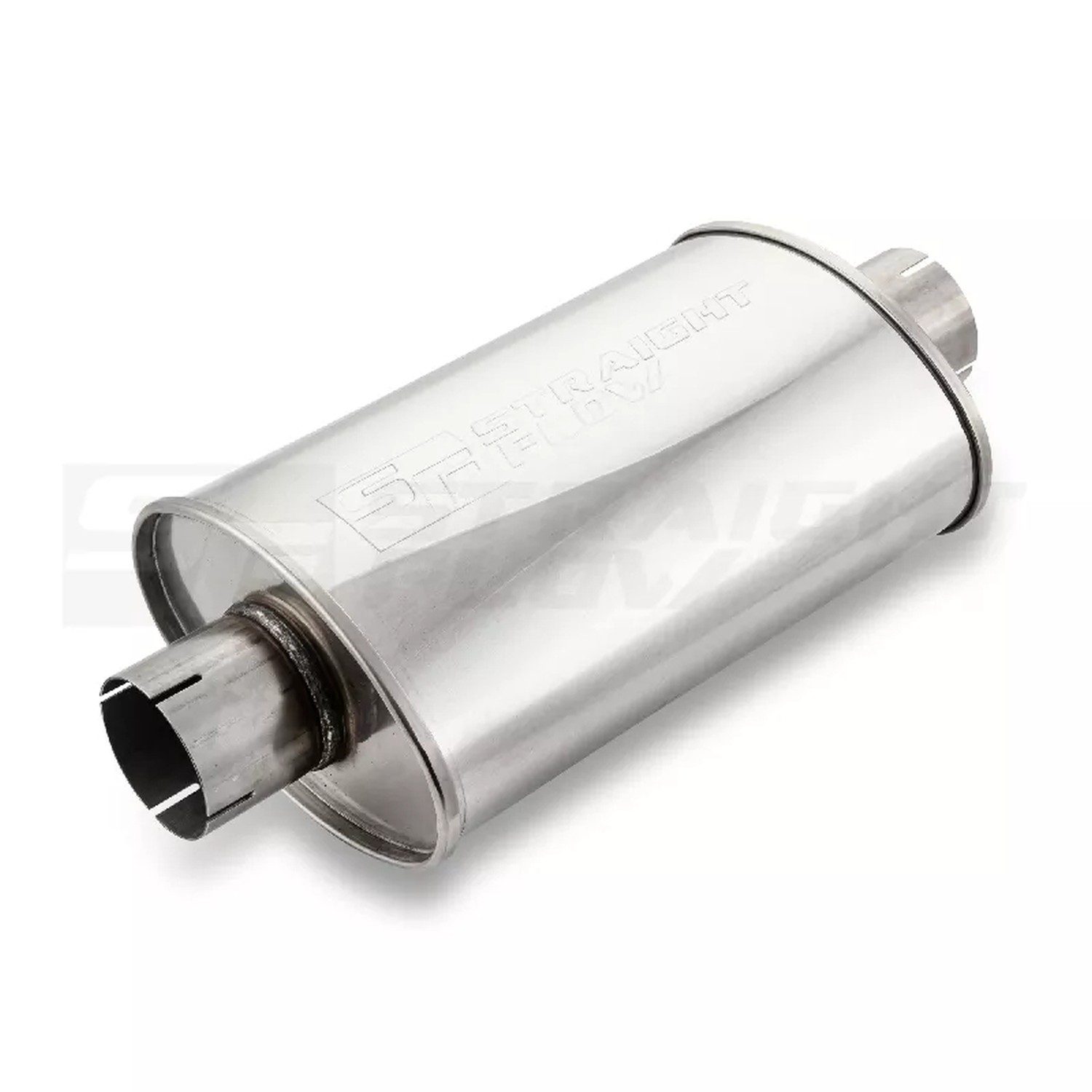 Straightflow Muffler Oval 2x2 140/220mm L-320mm D-76 SS 2 Straightflow Muffler Oval 2x2 140/220mm L-320mm D-76 SS - Image 2