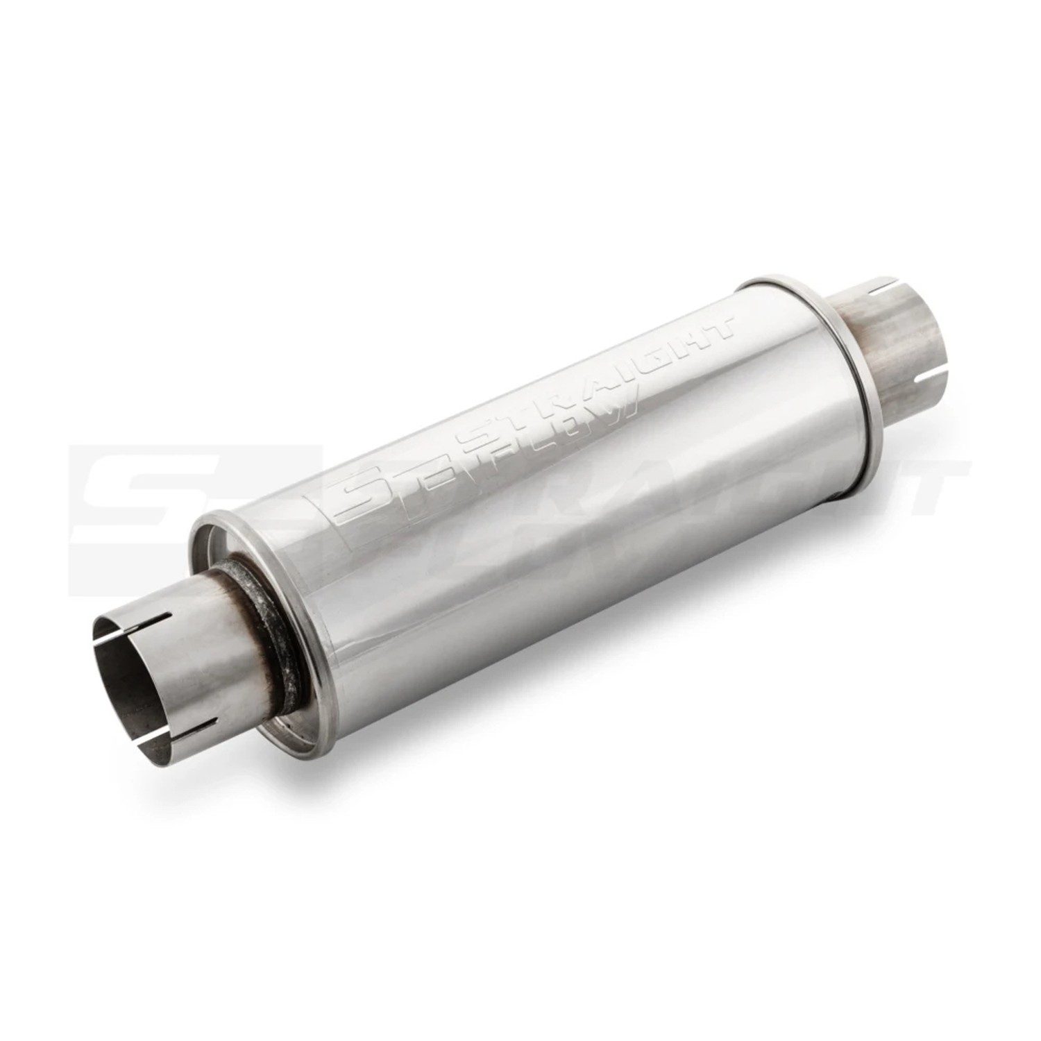 Straightflow Muffler Round 125mm L-350mm D-76 SS 1 Straightflow Muffler Round 125mm L-350mm D-76 SS