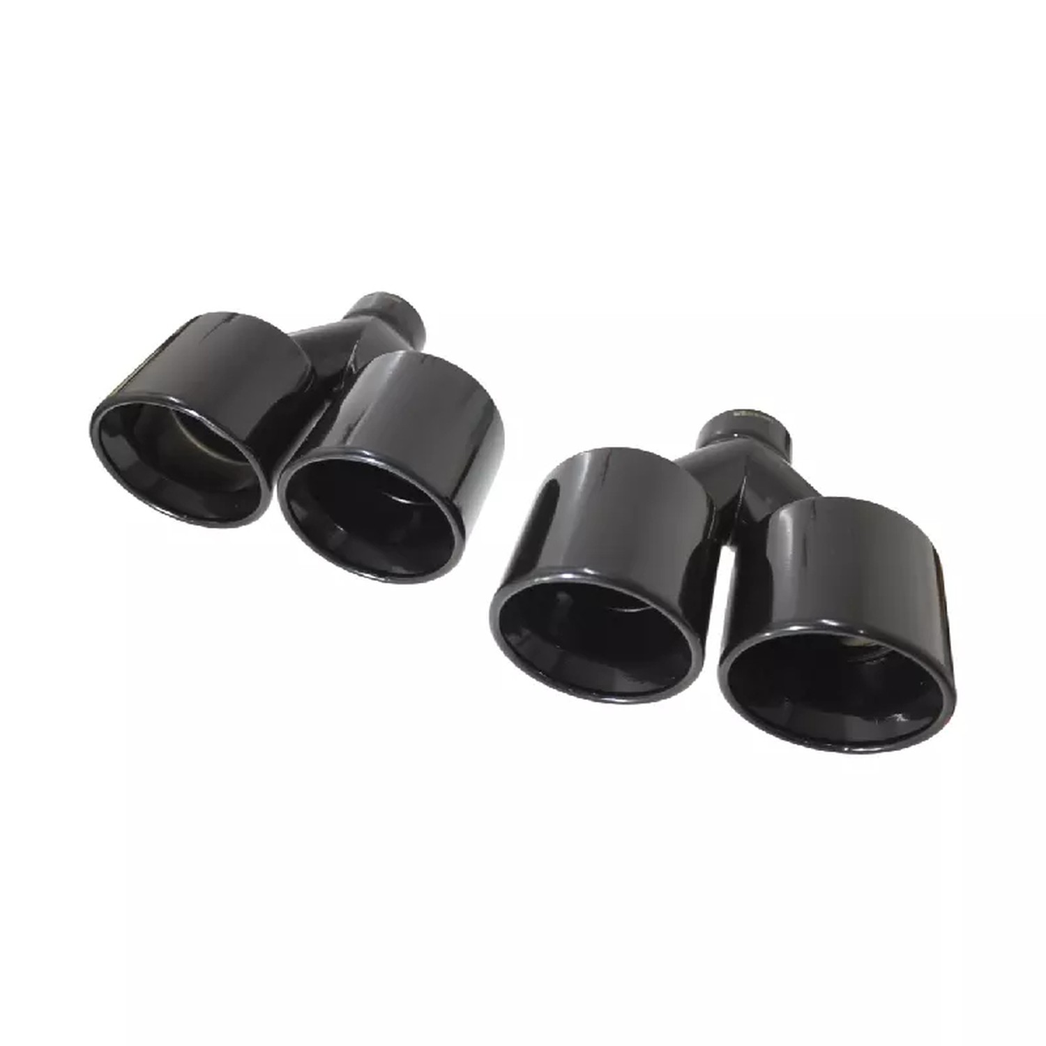Straightflow Black exhaust tips set slant cutD-114mm 3 Straightflow Black exhaust tips set slant cutD-114mm - Image 3
