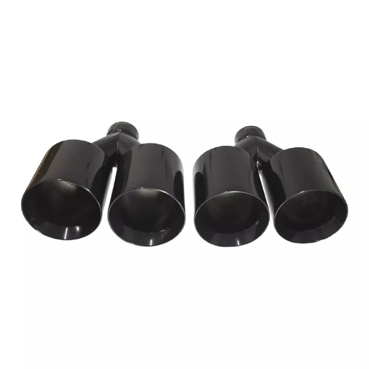 Straightflow Black exhaust tips set straight cut D-114mm 1 Straightflow Black exhaust tips set straight cut D-114mm