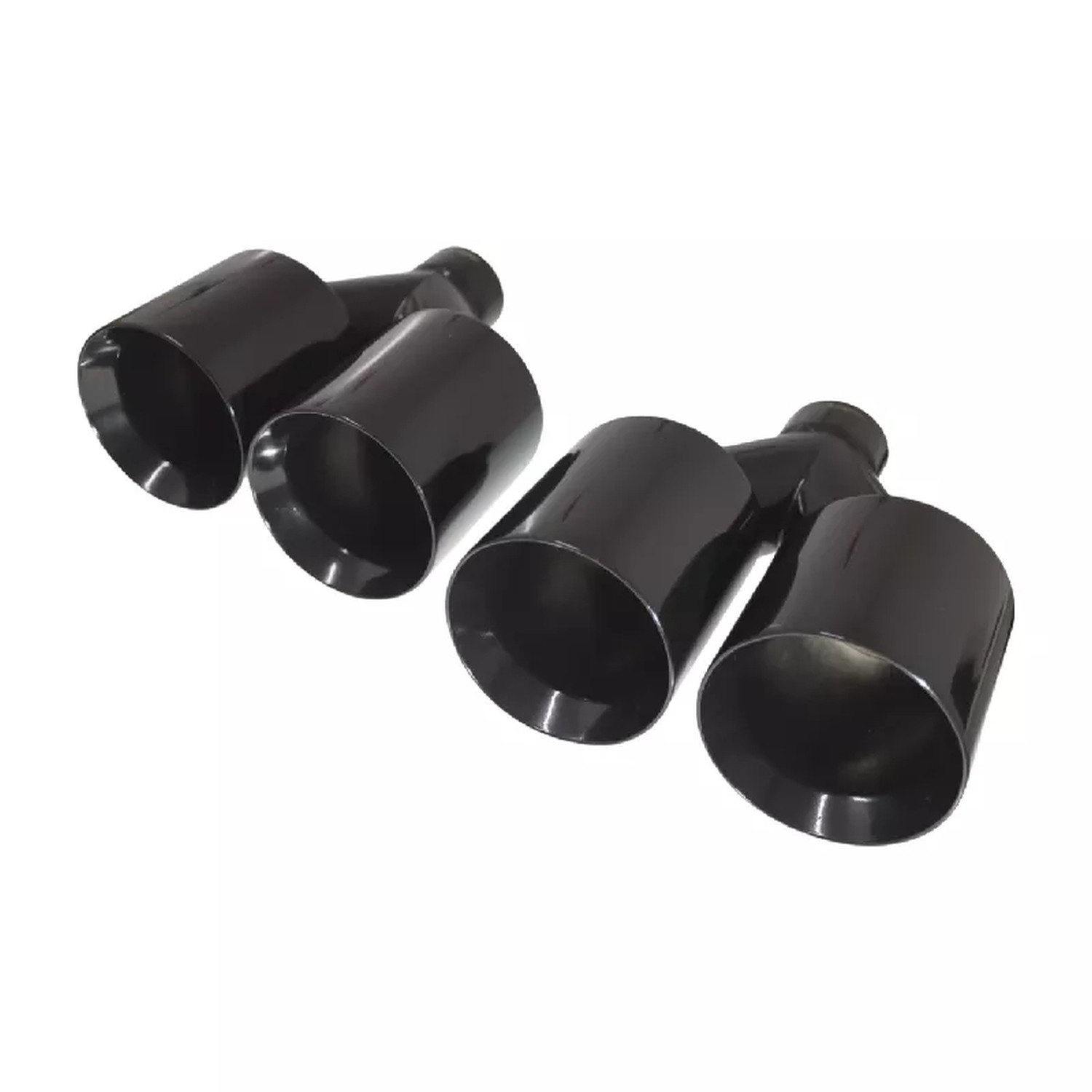 Straightflow Black exhaust tips set straight cut D-114mm 2 Straightflow Black exhaust tips set straight cut D-114mm - Image 2