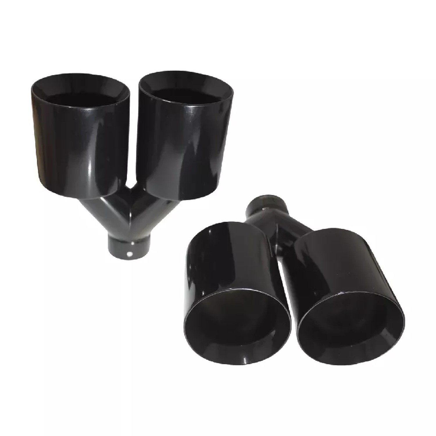 Straightflow Black exhaust tips set straight cut D-114mm 3 Straightflow Black exhaust tips set straight cut D-114mm - Image 3