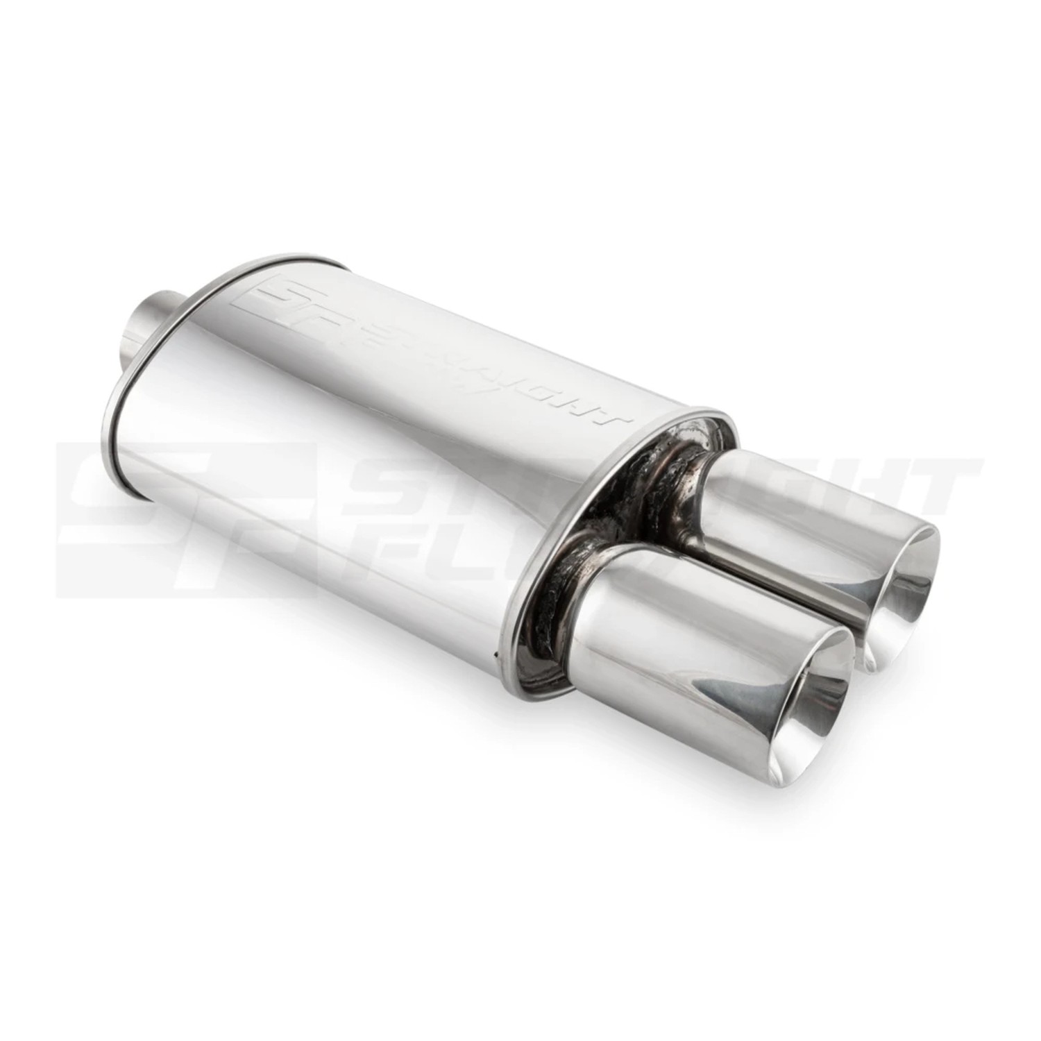 Straightflow Muffler with Tips 140x220 1in2out In-63 Out-89 1 Straightflow Muffler with Tips 140x220 1in2out In-63 Out-89