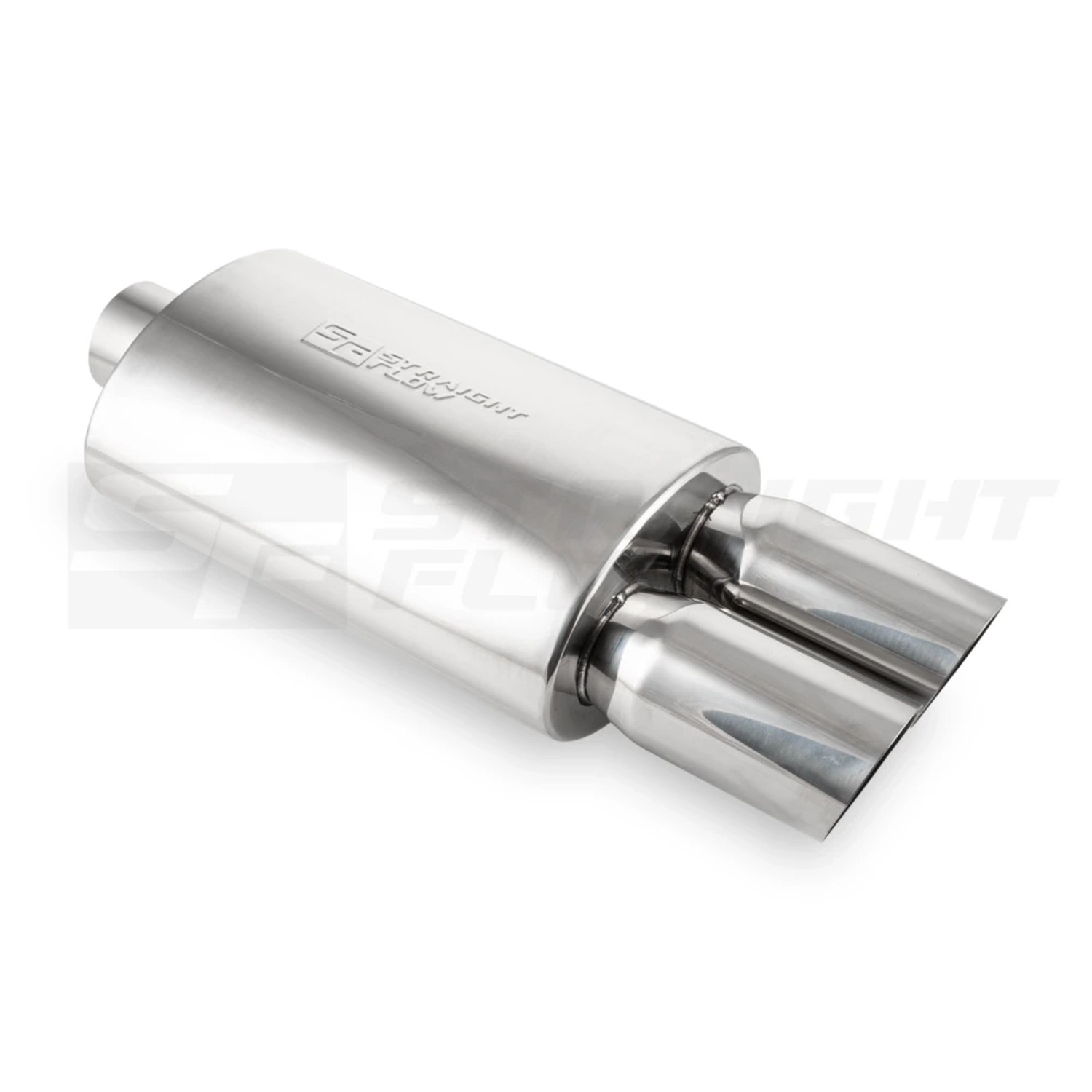 Straightflow Muffler with Tips 115x185 1in2out In-63 Out-76 Slant 2 Straightflow Muffler with Tips 115x185 1in2out In-63 Out-76 Slant - Image 2