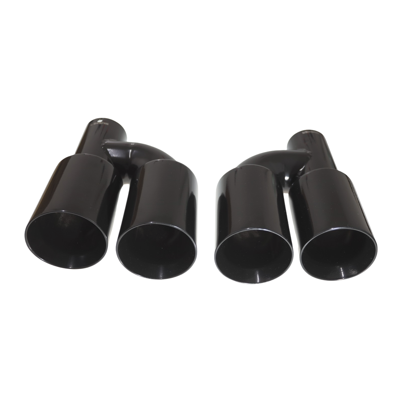 Straightflow Black exhaust tips set straight cut offset D-89mm 1 Straightflow Black exhaust tips set straight cut offset D-89mm