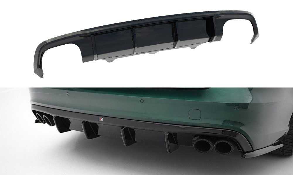 Maxton Design Audi A6 C7 S-Line Diffuser - Gloss Black Quad Exit (2011-2014) 2 Maxton Design Audi A6 C7 S-Line Diffuser - Gloss Black Quad Exit (2011-2014) - Image 2