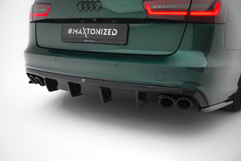 Maxton Design Audi A6 C7 S-Line Diffuser - Gloss Black Quad Exit (2011-2014) 3 Maxton Design Audi A6 C7 S-Line Diffuser - Gloss Black Quad Exit (2011-2014) - Image 3