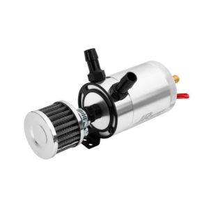 JR Spec Aluminum Baffled 2-Port Oil Catch Can / Tank / Air-Oil Separt With Filter