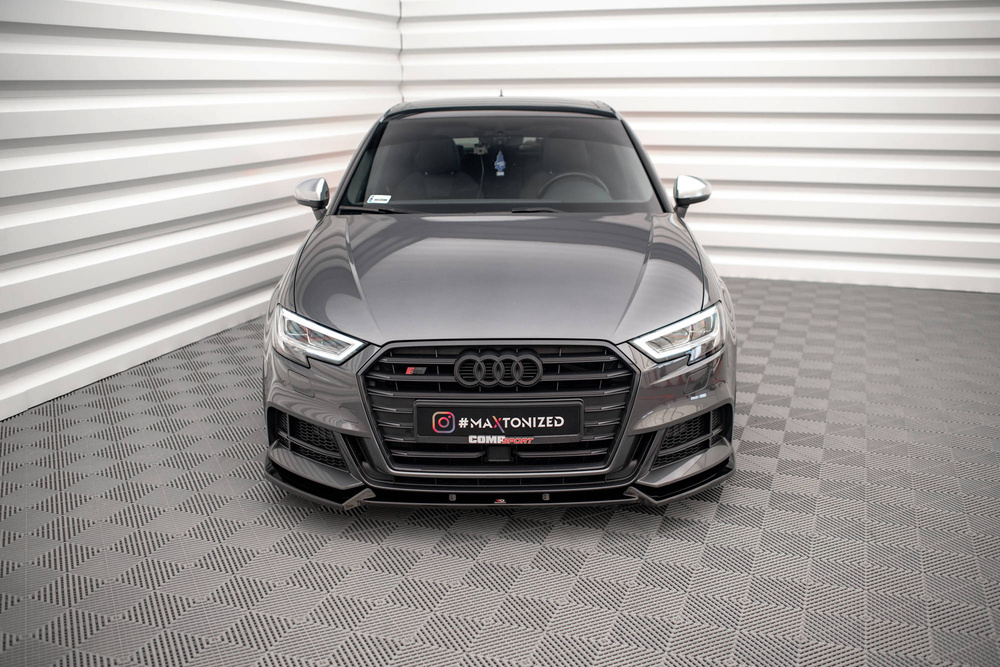 Maxton Design Audi A3 S-Line Front Lip v1 - Gloss (Hatchback 2016-2019) 3 Maxton Design Audi A3 S-Line Front Lip v1 - Gloss (Hatchback 2016-2019) - Image 3