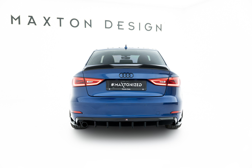 Maxton Design Audi A3 Saloon Rear Diffuser - Single Left Exit Gloss Black (SE 13-16) 3 Maxton Design Audi A3 Saloon Rear Diffuser - Single Left Exit Gloss Black (SE 13-16) - Image 3