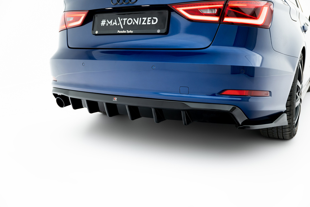 Maxton Design Audi A3 Saloon Rear Diffuser - Single Left Exit Gloss Black (SE 13-16) 2 Maxton Design Audi A3 Saloon Rear Diffuser - Single Left Exit Gloss Black (SE 13-16) - Image 2