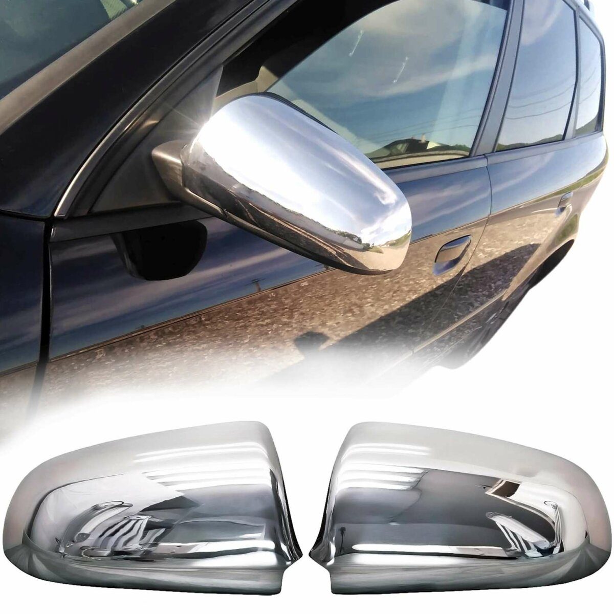 Audi a4 Chrome Mirror Covers (B5 99-01) 1 Audi a4 Chrome Mirror Covers (B6 / B7 01-08)