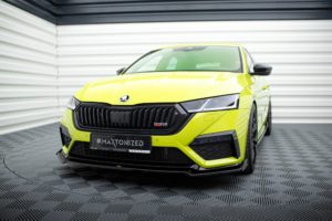 Maxton Design Skoda Octavia VRS Front Lip v2 with Flaps - Gloss (Mk4 2020-2024)