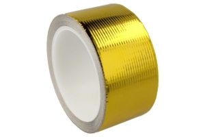 QSP Heat Resistant Tape Gold 10m x 50mm (Universal) 8 QSP heat resistant tape gold: roll of gold foil tape with a white inner core