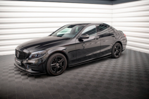 Maxton Design Mercedes C-Class AMG-Line Side Skirt Extensions - Gloss (W205 Facelift 2018-2021)