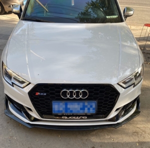 Auto-Styles Audi A3 Saloon S-line Front Splitter - Gloss Black (2016-2019)