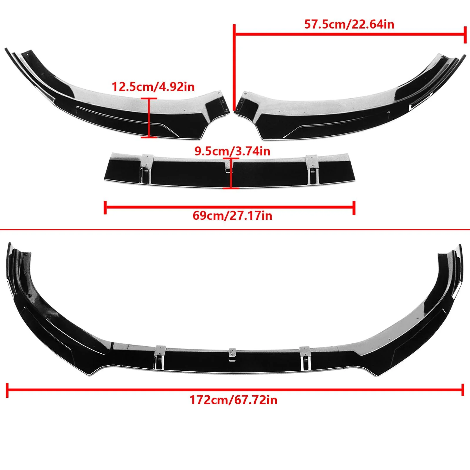 Auto-Styles Audi A3 Saloon S-line Front Splitter - Gloss Black (2013-2016) 3 Auto-Styles Audi A3 Saloon S-line Front Splitter - Gloss Black (2013-2016) - Image 3