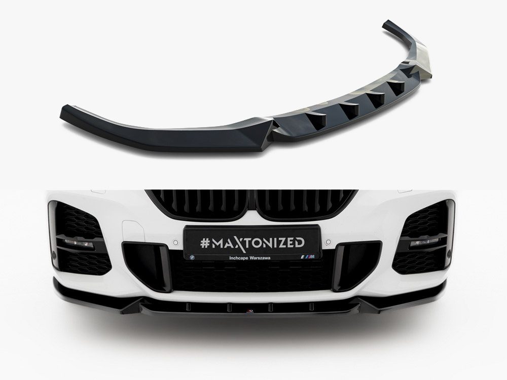 Maxton Design BMW X1 Front Lip v1 - Gloss (F48 LCI Msport 2019-2022) 2 Maxton Design BMW X1 Front Lip v1 - Gloss (F48 LCI Msport 2019-2022) - Image 2