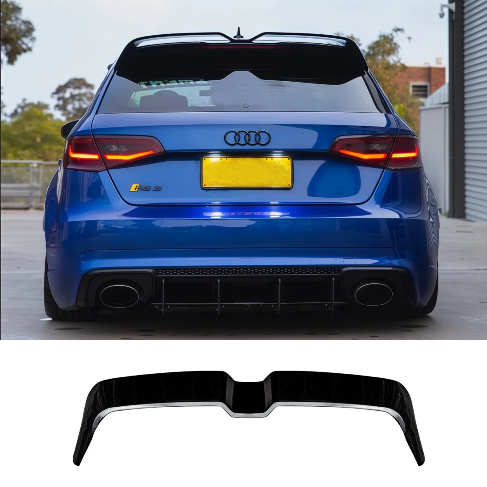 Audi A3 Hatchback Spoiler - Gloss Black OTT Style (8Y 2020-2026) 1 Audi A3 Hatchback Spoiler - Gloss Black OTT Style (8Y 2020-2026)