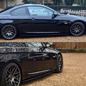 BMW 3 Series E92 Msport Side Skirt Extensions - Gloss Blades (2005-2011)