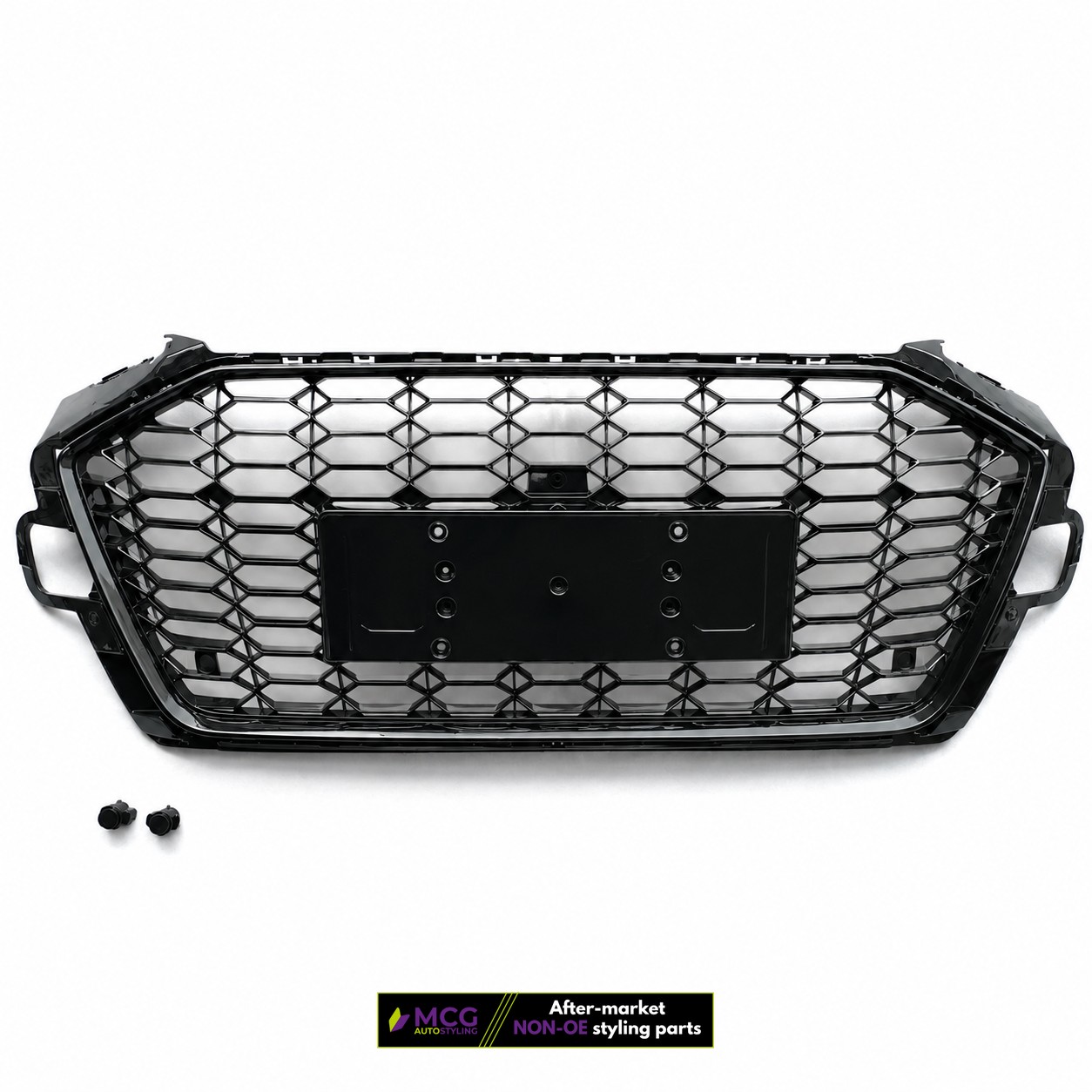 Audi A4 Grille – RS Style Gloss Black Honeycomb (B9.5 2019-2024) 1 Audi A4 Grille – RS Style Gloss Black Honeycomb (B9.5 2019-2024)