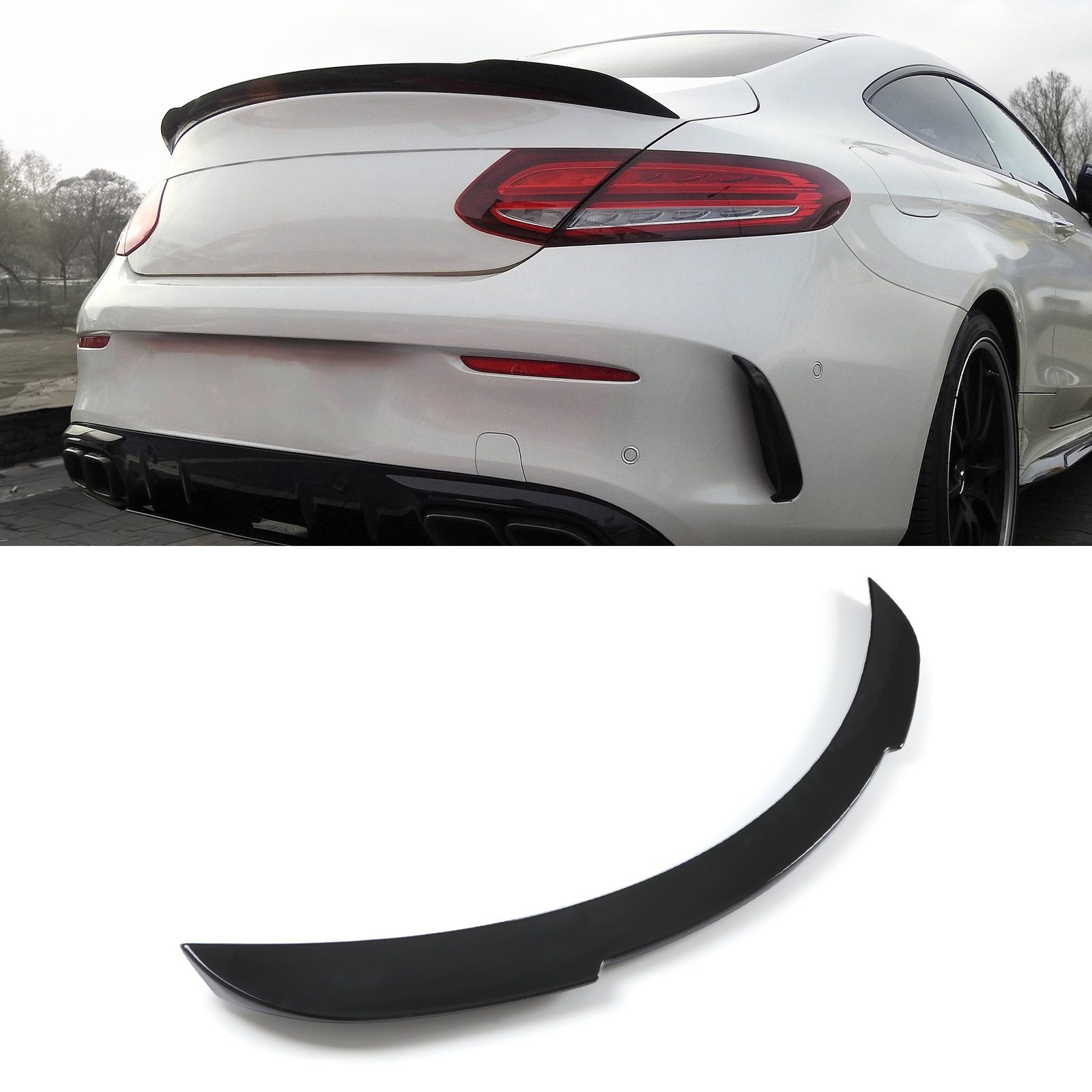 Mercedes C205 Coupe Boot Spoiler - Gloss M4 Style (2014-2019) 1 Mercedes C205 Coupe Boot Spoiler - Gloss M4 Style (2014-2019)