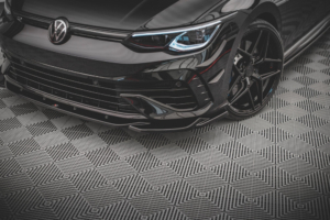 Maxton Design VW Golf Mk8 R Front Lip v4  - Gloss Black (2020-2024)
