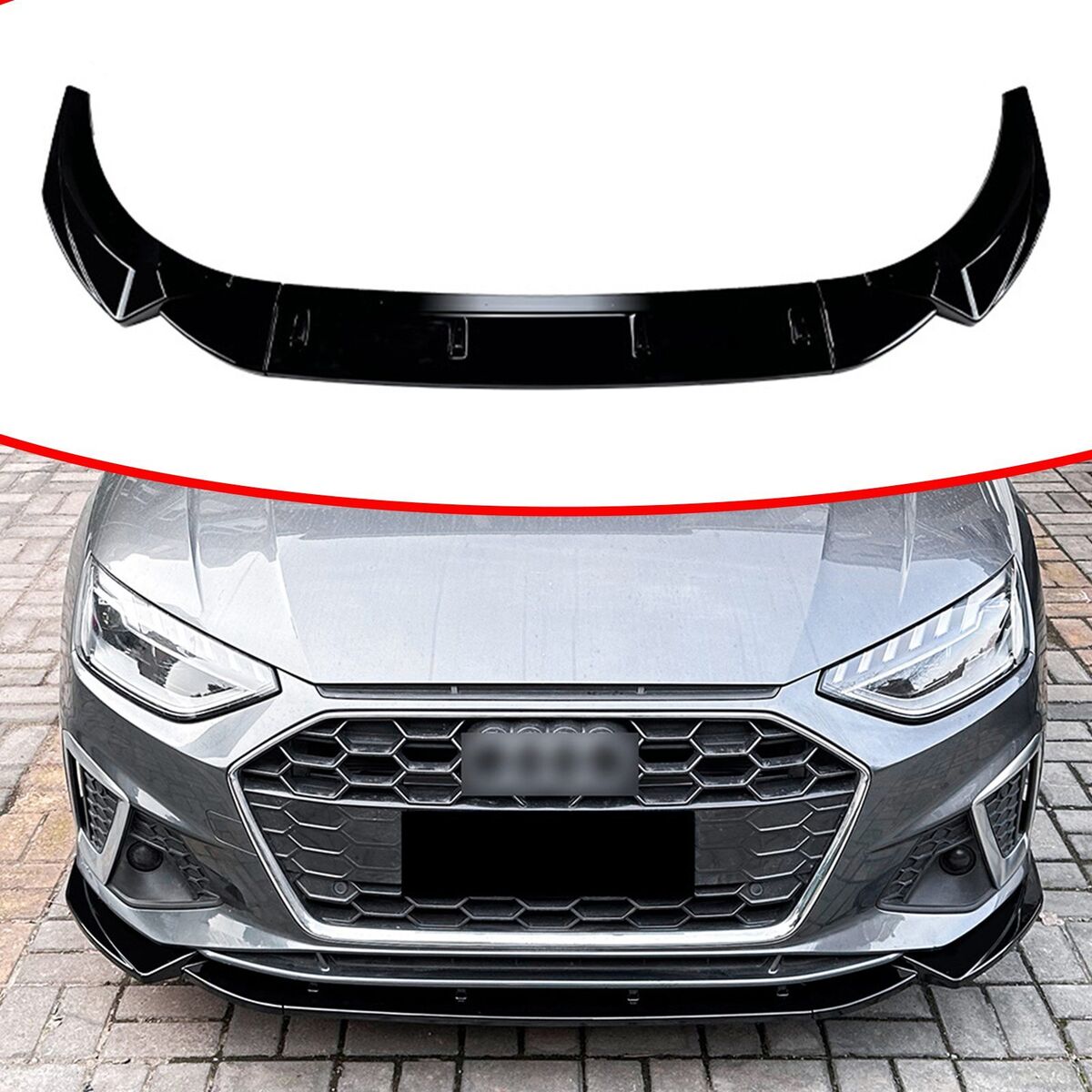 Auto-Styles Audi A4 B9 S-line Front Splitter – Gloss Black (2019-2024) 1 Auto-Styles Audi A4 B9 S-line Front Splitter – Gloss Black (2019-2024)