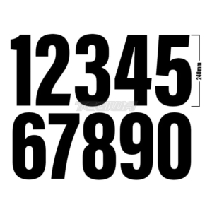 TEGIWA - 240mm MSA Racing/Rally Number Stickers Black - 40 Pack 5 Rally Number Sticker