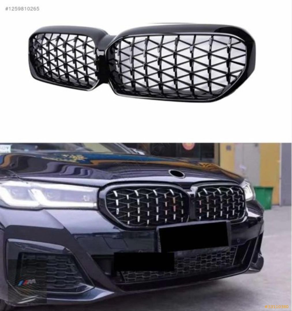 BMW 5 Series G30 Kidney Grilles - Diamond Style Gloss Black / Chrome (LCI 2020-2024) 1 BMW 5 Series G30 Kidney Grilles - Diamond Style Gloss Black / Chrome (LCI 2020-2024)
