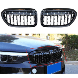 BMW 5 Series G30 Kidney Grilles -  Diamond Style Gloss Black / Chrome (2017-2020)