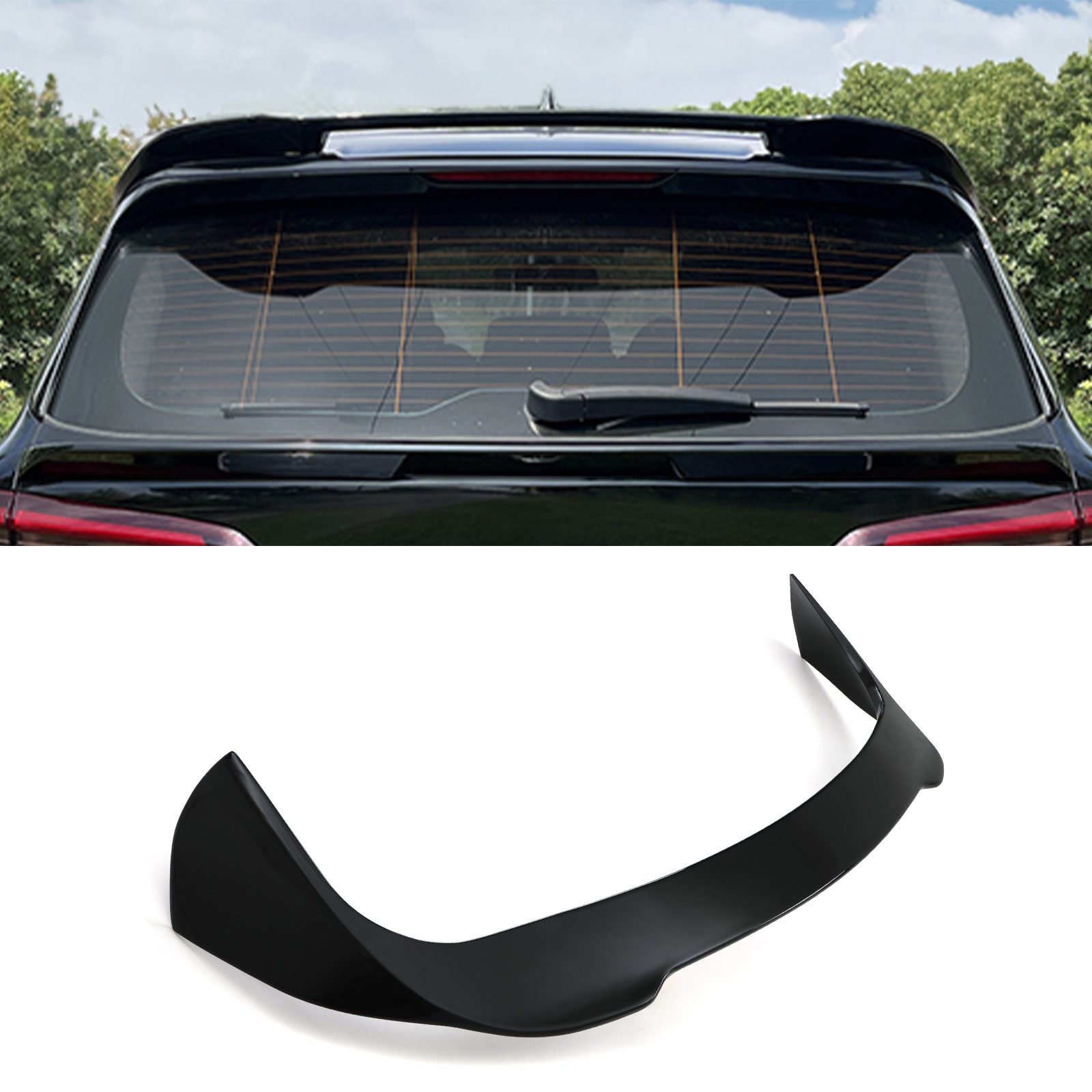 BMW X5 Roof Spoiler - Flick Style Gloss Black (G05 2018-2022) 1 BMW X5 Roof Spoiler - Flick Style Gloss Black (G05 2018-2022)