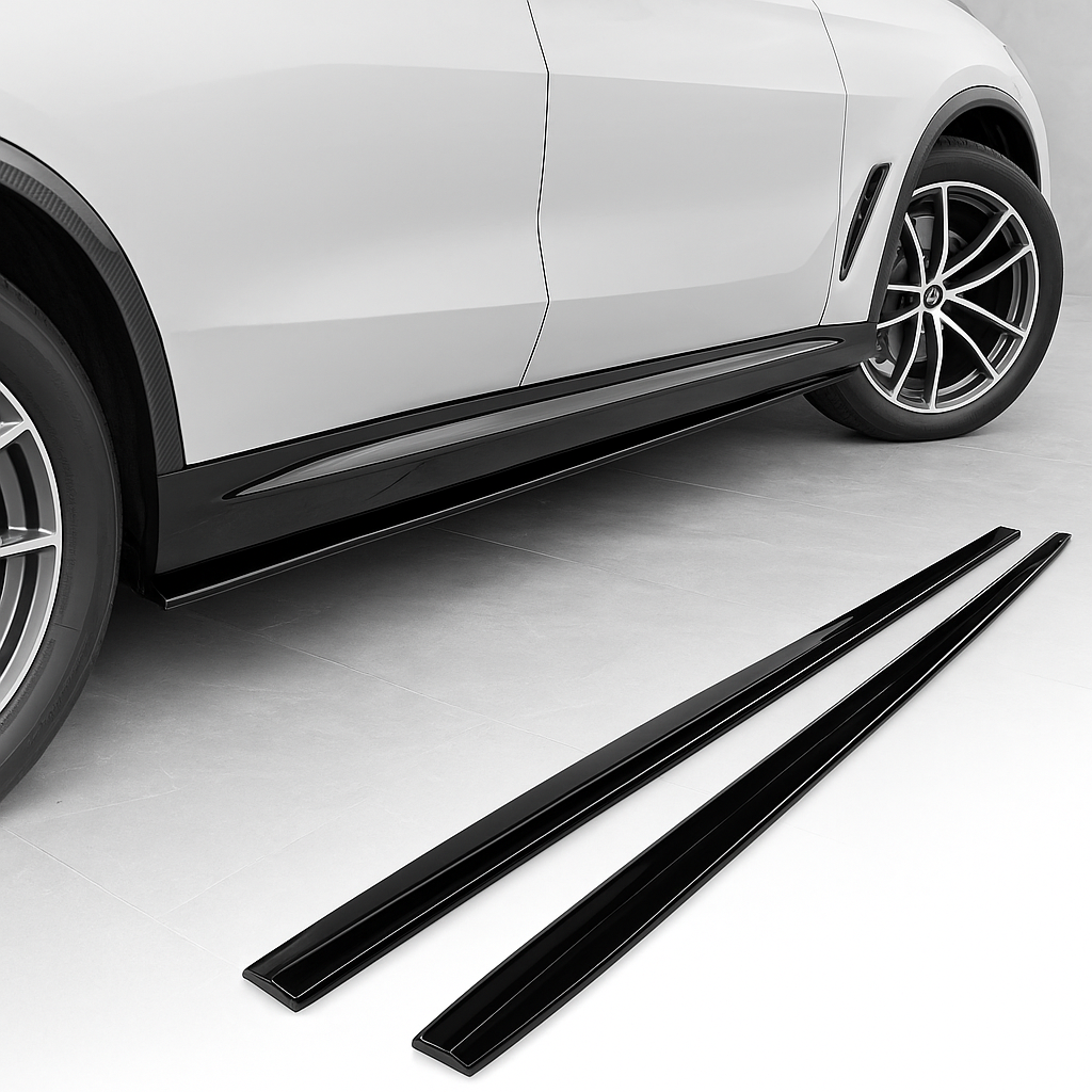BMW X5 Msport Side Skirt Extensions Gloss Black - Auto-Styles (G05 2019-2025) 1 BMW X5 Msport Side Skirt Extensions Gloss Black - Auto-Styles (G05 2019-2025)