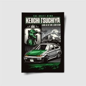 Revoke The Drift King Keiichi Tsuchiya Poster