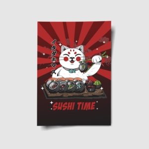 Revoke Lucky Cat Sushi Time Poster