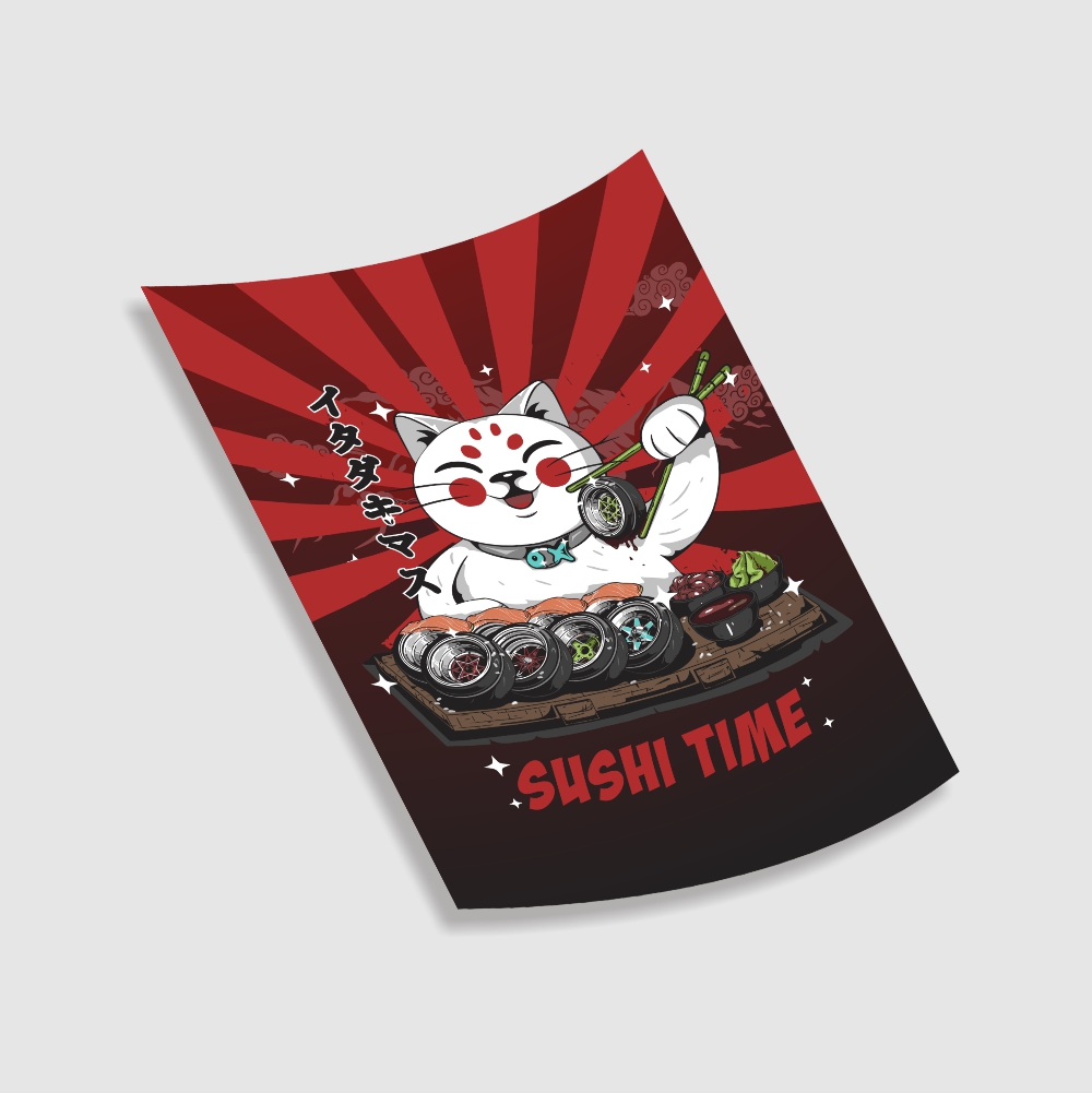 Revoke Lucky Cat Sushi Time Poster 2 Revoke Lucky Cat Sushi Time Poster - Image 2