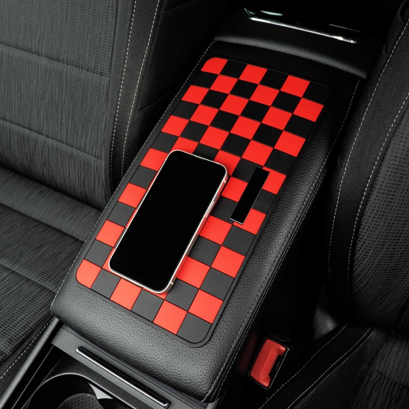 Dashboard Non-Slip Mats - Chequered Design (Blue/Black/Yellow/White) 2 Dashboard Non-Slip Mats - Chequered Design (Blue/Black/Yellow/White) - Image 2