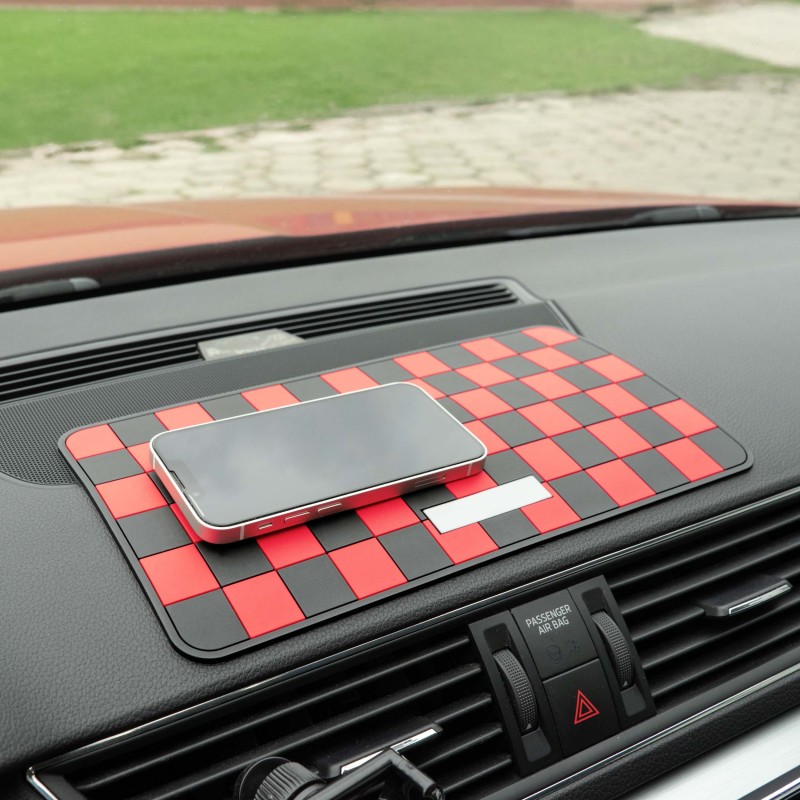 Dashboard Non-Slip Mats - Chequered Design (Blue/Black/Yellow/White) 1 Dashboard Non-Slip Mats - Chequered Design (Blue/Black/Yellow/White)