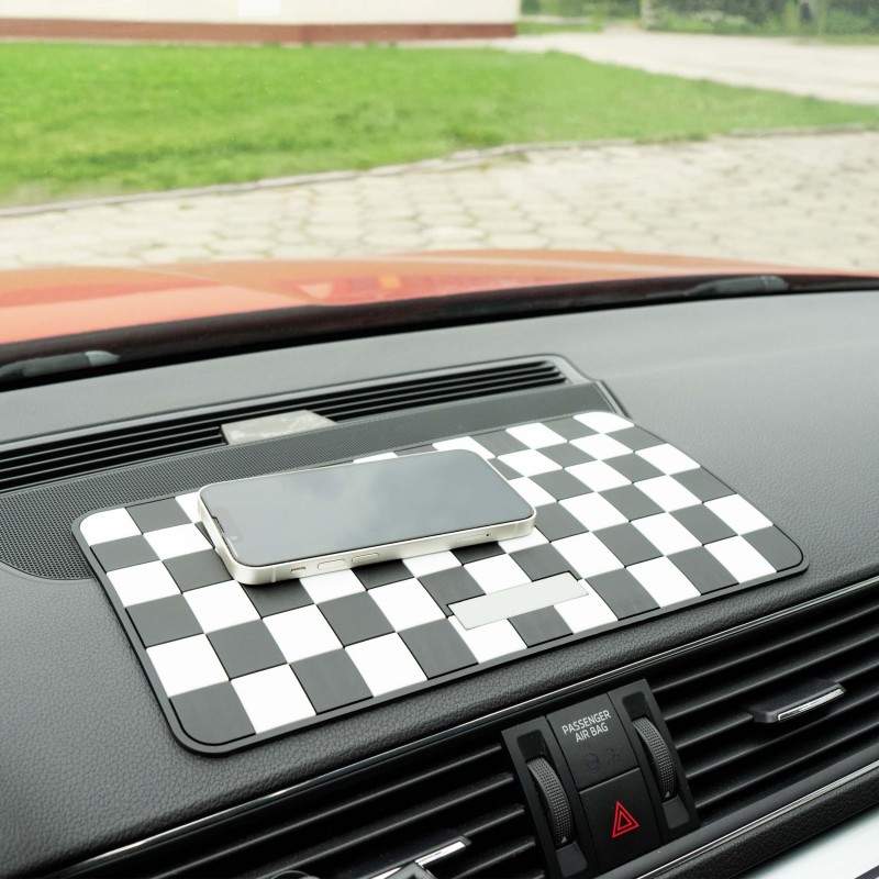 Dashboard Non-Slip Mats - Chequered Design (Blue/Black/Yellow/White) 7 Dashboard Non-Slip Mats - Chequered Design (Blue/Black/Yellow/White) - Image 7