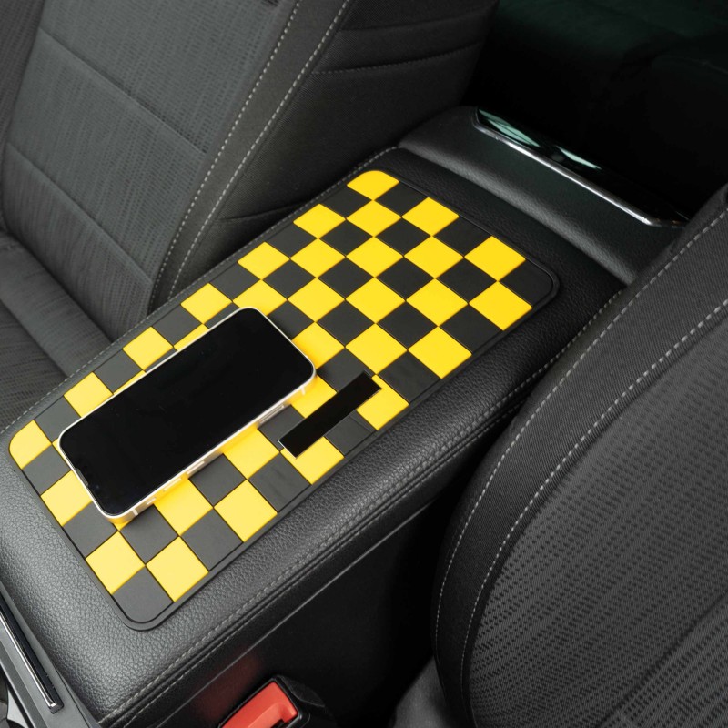 Dashboard Non-Slip Mats - Chequered Design (Blue/Black/Yellow/White) 8 Dashboard Non-Slip Mats - Chequered Design (Blue/Black/Yellow/White) - Image 8