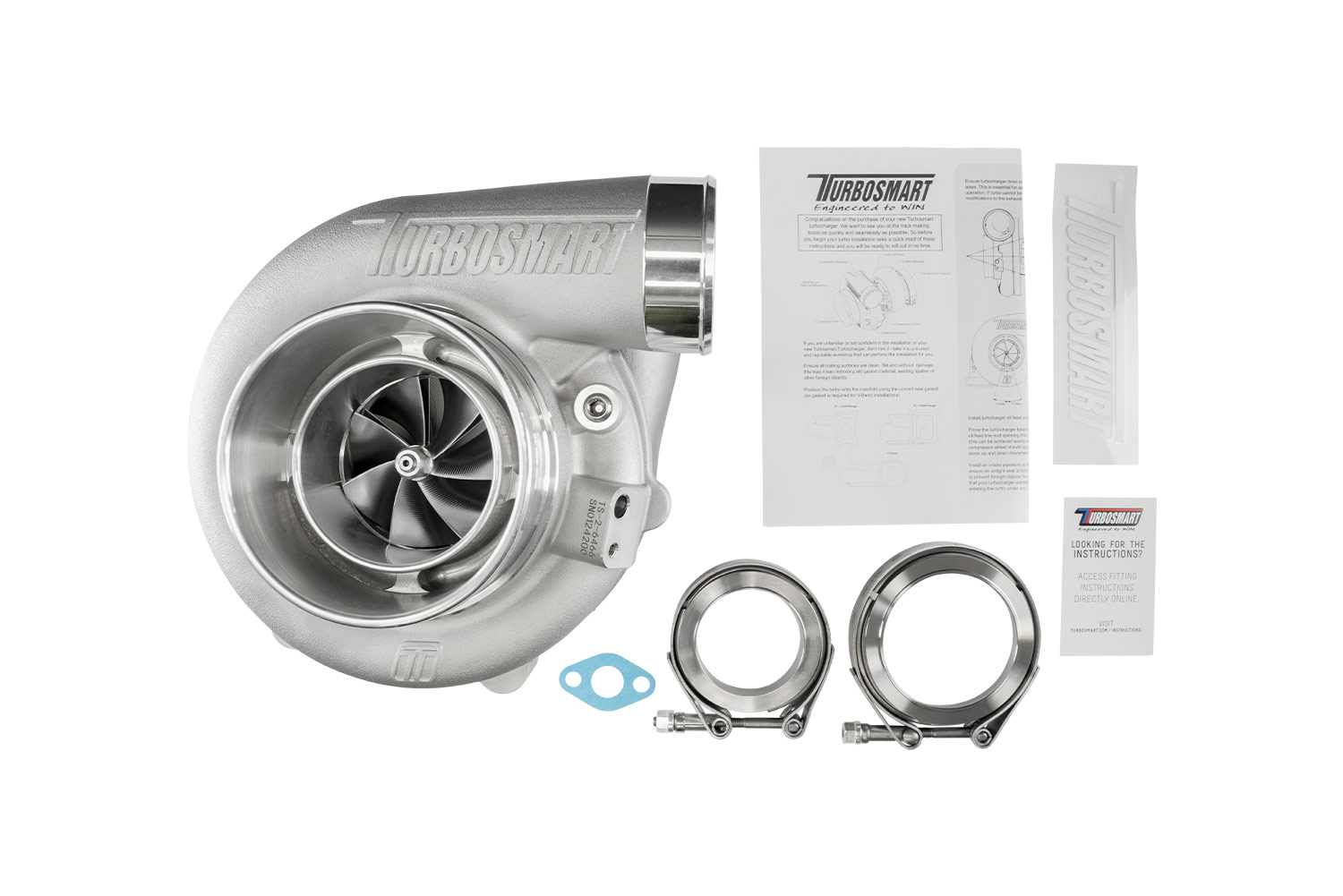 turbosmart TS-2 Turbocharger (Water Cooled) 6466 V-Band 1.07AR Externally Wastegated 6 turbosmart TS-2 Turbocharger (Water Cooled) 6466 V-Band 1.07AR Externally Wastegated - Image 6