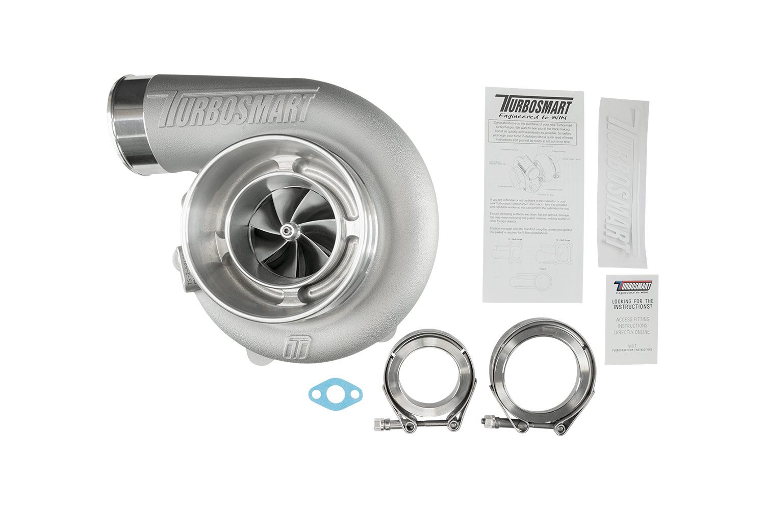 turbosmart TS-2 Turbocharger (Water Cooled) 5862 V-Band Reverse Rotation 0.82AR Externally Wastegated 6 turbosmart TS-2 Turbocharger (Water Cooled) 5862 V-Band Reverse Rotation 0.82AR Externally Wastegated - Image 6