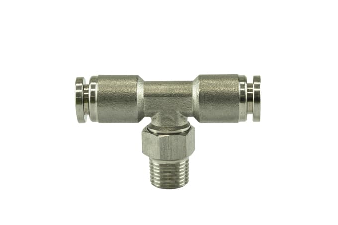 turbosmart 1/8" NPT Tee Pushloc Fitting - SS - 1/4" 1 turbosmart 1/8" NPT Tee Pushloc Fitting - SS - 1/4"