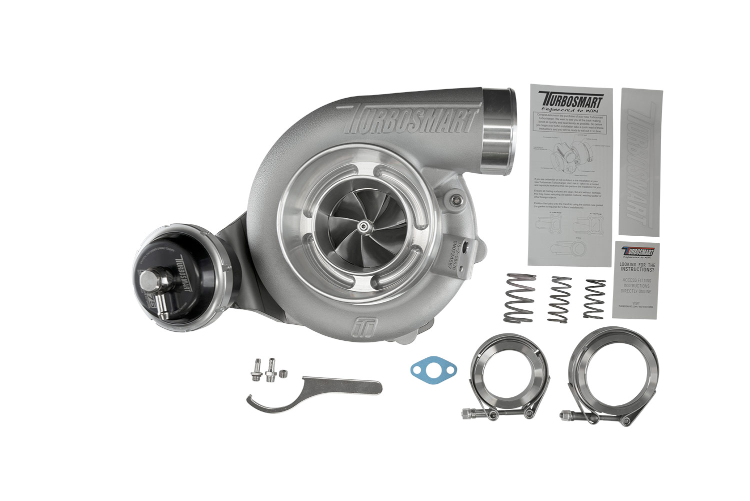 turbosmart TS-2 Turbocharger (Water Cooled) 5862 V-Band 0.82AR Internally Wastegated (14psi) 6 turbosmart TS-2 Turbocharger (Water Cooled) 5862 V-Band 0.82AR Internally Wastegated (14psi) - Image 6
