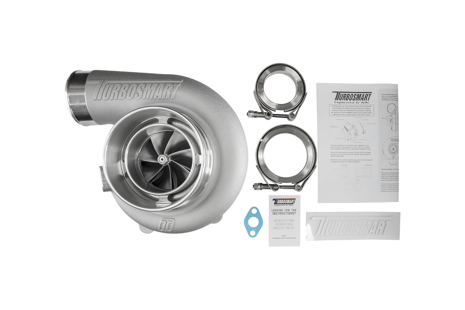 turbosmart TS-2 Turbocharger (Water Cooled) 6870 (Kompact) V-Band Reverse Rotation 1.07AR Externally Wastegated 6 turbosmart TS-2 Turbocharger (Water Cooled) 6870 (Kompact) V-Band Reverse Rotation 1.07AR Externally Wastegated - Image 6