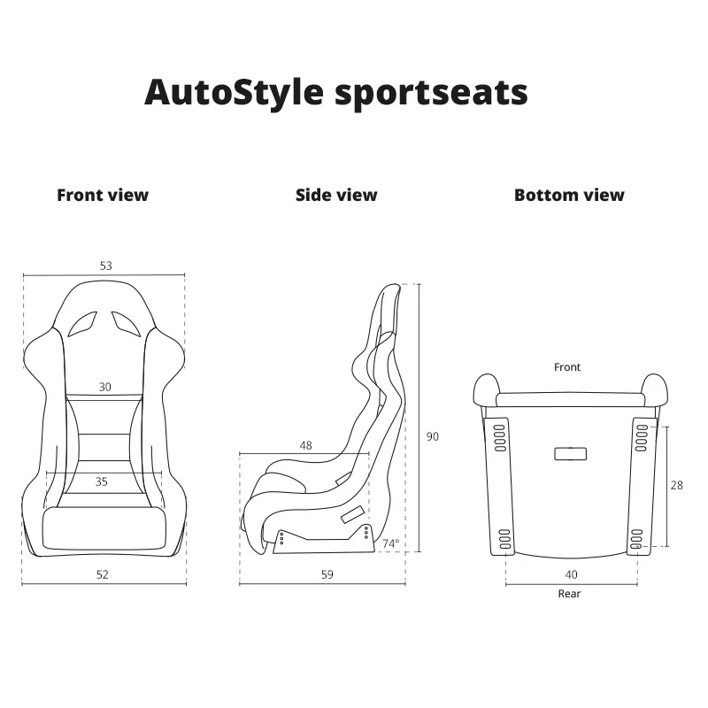AutoStyle Fixed Bucket Seat - BW Style Red 2 AutoStyle Fixed Bucket Seat - BW Style Red - Image 2